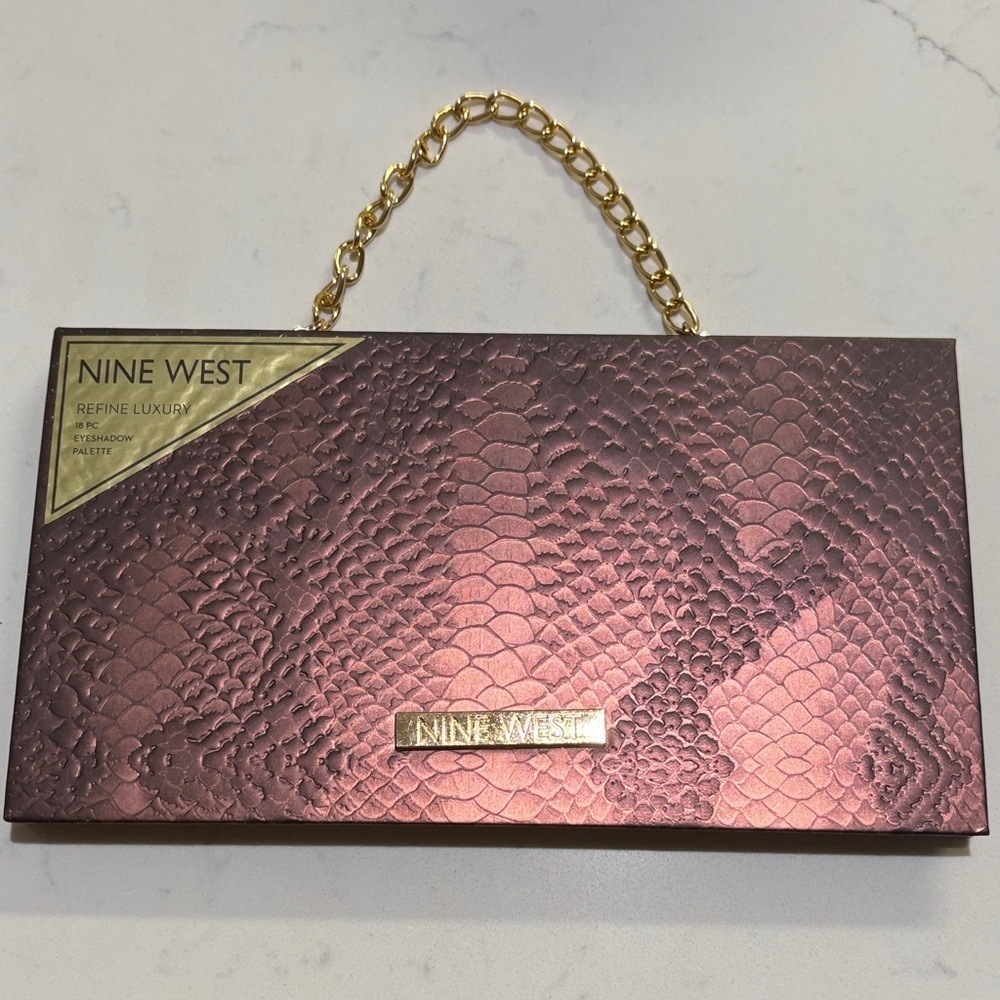 Nine West Metallic Pink Clutch with Gold Chain